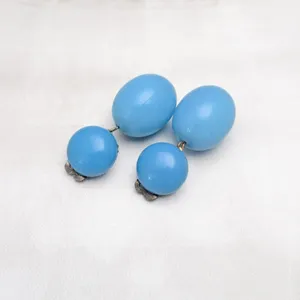 Vintage Clip On Earrings Blue Dangle Drop Retro W Germany Stylish Statement thumbnail 2