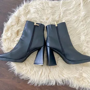 NY & Company New Yolana Triangle Heel Square Toe Platform High Heel Ankle Boots thumbnail 4