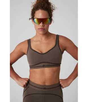 Alo Airbrush Heart Throb Bra Olive Tree/Black XS thumbnail 7