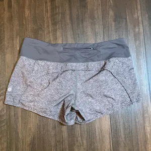 Lululemon Speed Up Running Shorts Grey Heathered Zipper Pocket Size 10 Athletic thumbnail 2