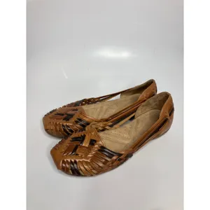 Naturalizer Huarache Flats Womens 8.5M Brown Excellent Woven Leather Slip On thumbnail 3
