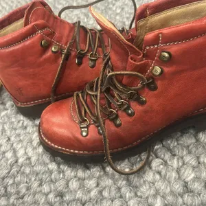 Frye Archie Hiking Red Leather Boots Women Size 7B thumbnail 10