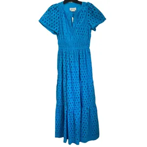 NWT Anthropologie The somerset‎ Maxi Dress: Eyelet Edition Blue Size XS thumbnail 2
