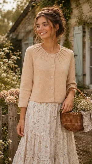 Anthropologie CHARLIE & ROBIN Cashmere Wool Cropped Cardigan Sweater Small thumbnail 1