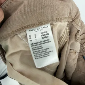 American Eagle Mid Rise Baggy Wide‎ Leg Size 8 Stretch Lyocell Cargo Pants thumbnail 4