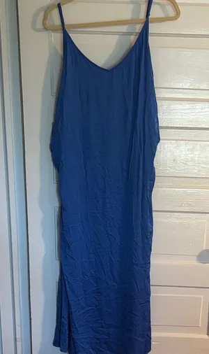 Aerie Vibrant Blue Maxi Dress with Knotted Side Detail thumbnail 1