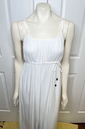 Motherhood Maternity Lace Hem Boho Maxi Dress in White size Small, NWOT thumbnail 5