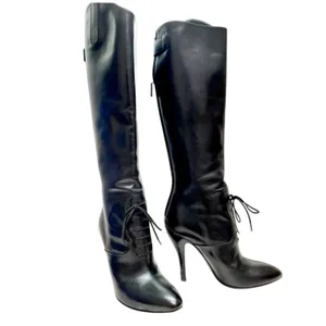 Black equestrian Gucci Elizabeth knee high boots sz 6 thumbnail 5