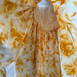Abercrombie & Fitch Yellow Floral Off The Shoulder Prep Mini Dress Size Medium thumbnail 8
