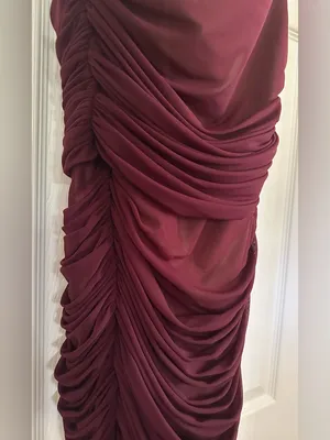 Michael Costello x REVOLVE Honor Mini Ruched Dress in Dark Plum thumbnail 3