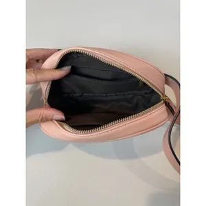 Pink Faux Leather Belt Bag Crossbody Adjustable Strap Zip Closure Oval Shape thumbnail 5