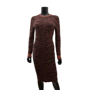 Express x Negin Mirsalehi Zebra Print Knit Midi Dress Brown Black S thumbnail 2