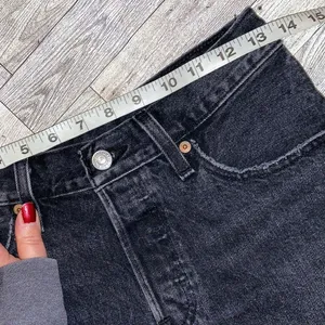 Levi’s 501 Button Fly Cut Off Jean Shorts Women’s Size Waist 25 Black thumbnail 13