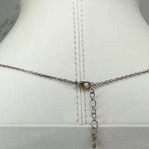 Faux Pearl Rhinestone Pendant Silver Tone Necklace 18-19" ✨ thumbnail 3