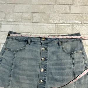 American Eagle Denim Button-Front Skirt Rush size 10 thumbnail 4