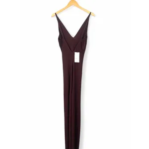 Nwt ZARA | S | Dress Knitwear Collection Long Double V-neck Slip Choc Brown thumbnail 5