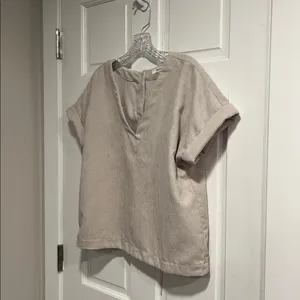 Madewell Collette Button Back Top in Khaki Corduroy Size Small thumbnail 2