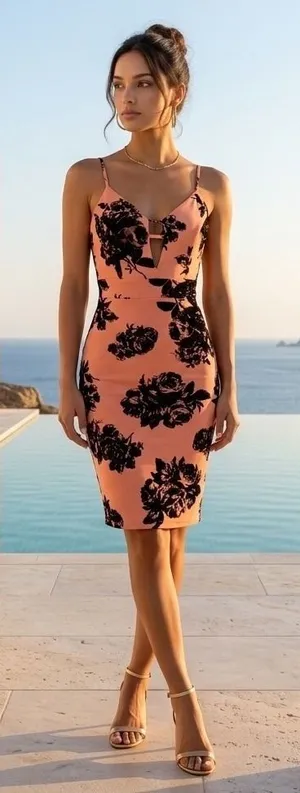 Haute Monde NWT Women Velvet Flocked Floral Cutout Midi Bodycon Dress Whimsigoth Dark Fairy thumbnail 1