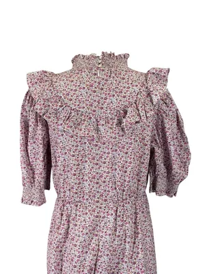 NEW HYACINTH HOUSE Purple Floral Periwinkle Mini Dress Size Medium thumbnail 8
