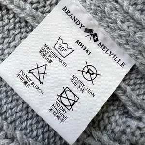 Brandy Melville Gray Chunky‎ Cable Knit Cardigan Button Y2K Bella Swan Sweater thumbnail 7