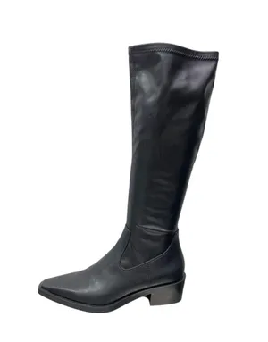 Zara Black Knee High Snip Toe Boots Size 38 / 7.5 thumbnail 1