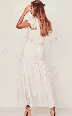 LOVESHACKFANCY Cressida White Maxi Dress thumbnail 3
