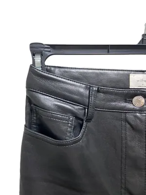 Wilfred Aritzia Melania Faux Leather Pants Black Size 4 Minimalist Classic Sexy thumbnail 7