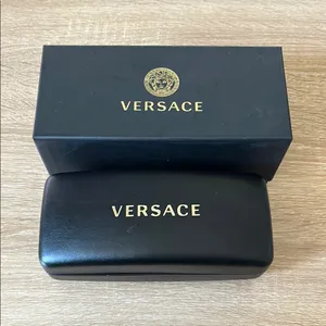 EMPTY Versace Black Sunglass Protective Case AND EMPTY box thumbnail 2