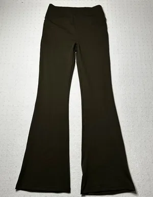 Halara Olive Green Flare Leg Pants Medium High Rise NWT thumbnail 1