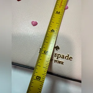 kate spade Pink Madison Heart Studs Pouch Gold Chain Strap Powdered Sugar NWT thumbnail 13