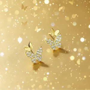 Gold Butterfly Earrings thumbnail 3
