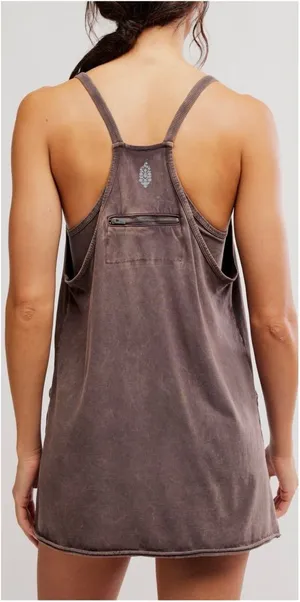 NWOT Free People FP Movement Hot Shot Mini Dress - Chocolate brown - Small thumbnail 1