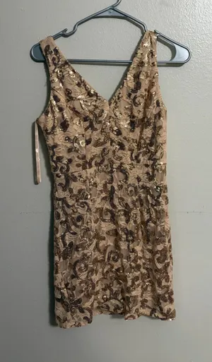 Gold sequence dress size small thumbnail 1