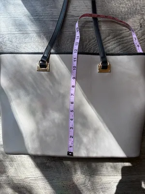 Anne Klein Cream Tote with Black Handles and Gold Hardware thumbnail 8