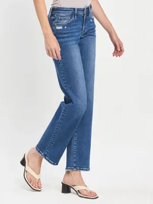 Lovervet By Vervet Mid Rise Full Length Straight Leg Jeans Size 28/7 Stretch thumbnail 5