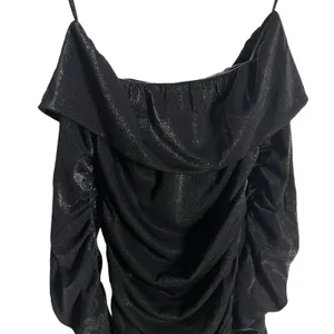 Bronx & Banco Amara Black Ruched Long Sleeve Off the Shoulder Midi Dress Size 4 thumbnail 4