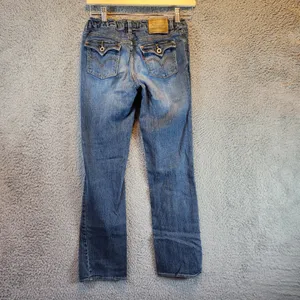 Levis‎ Jeans Womens 14 (Fits 25x28) Medium Wash Stretch Low Rise Straight Leg thumbnail 7