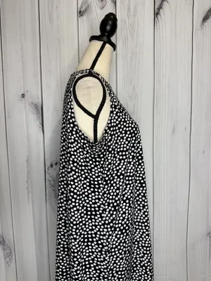 Annalee + Hope Women's Black White Sleeveless Dress Size Large Polka Dot thumbnail 5
