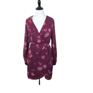 LPA Maisie Dress Jolene Floral Chiffon Long Sleeve Mini Dress NWT Small thumbnail 6