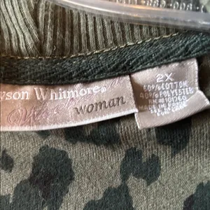 FINAL MARKDOWN Allyson Whitmore Green open front flyaway jacket 2x thumbnail 3