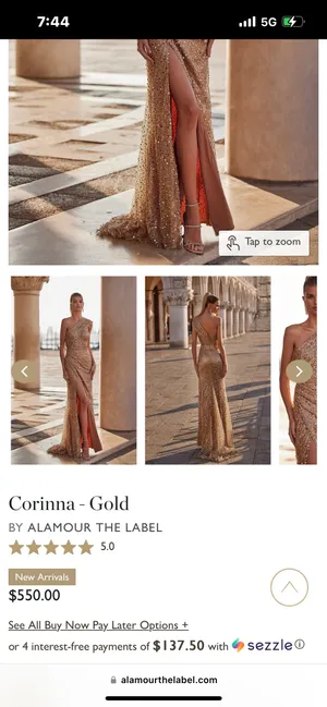 Alamour the Label Gold Dress thumbnail 2