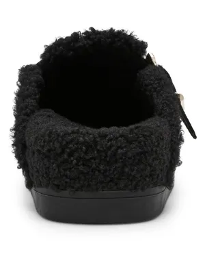 NEW DV Dolce Vita Faux Suede Clog Mule Gold Buckle Black Slide Slippers, Size 10 thumbnail 15