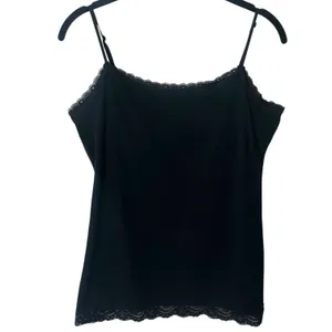 Sonoma Lace Tank Top Camisole Black Stretch Strappy Capsule Minimalist‎ S thumbnail 2
