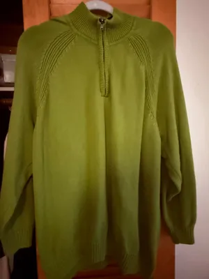 Bill Blass quarter zip sweater green xl thumbnail 1