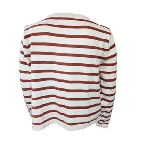 NWT Automet Cream & Rust Orange Striped Cardigan (M) thumbnail 5