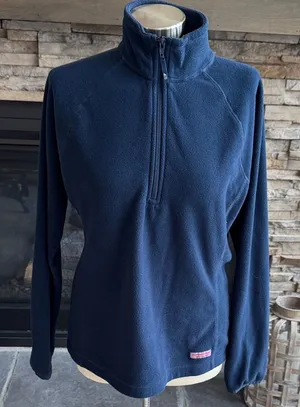 Vineyard Vines Women's Navy Fleece Turtleneck Sweater thumbnail 1