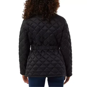 NEW 32 Degrees Women’s Diamond Quilt Belted Puffer Mock Neck Black Jacket Size L thumbnail 8