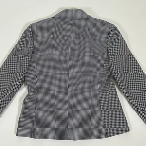 Le Suit Womens Navy Blue White Houndstooth Two Button Blazer Jacket Size 6 thumbnail 6