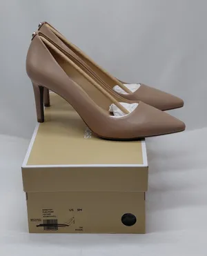 Michael Kors Womens Flex Pumps Size 9M Khaki Leather Pointed Toe Heels Work thumbnail 1