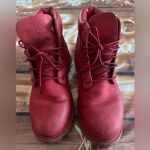 Timberland Cherry Red Leather Boots thumbnail 6